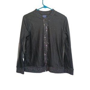 More than Magic Girl's Blouse Crew Neck Long Sleeve Full Zipper Lining Size XL